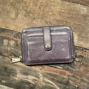 HOBO Purple Genuine Leather Snap Close Mini Wallet